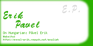 erik pavel business card